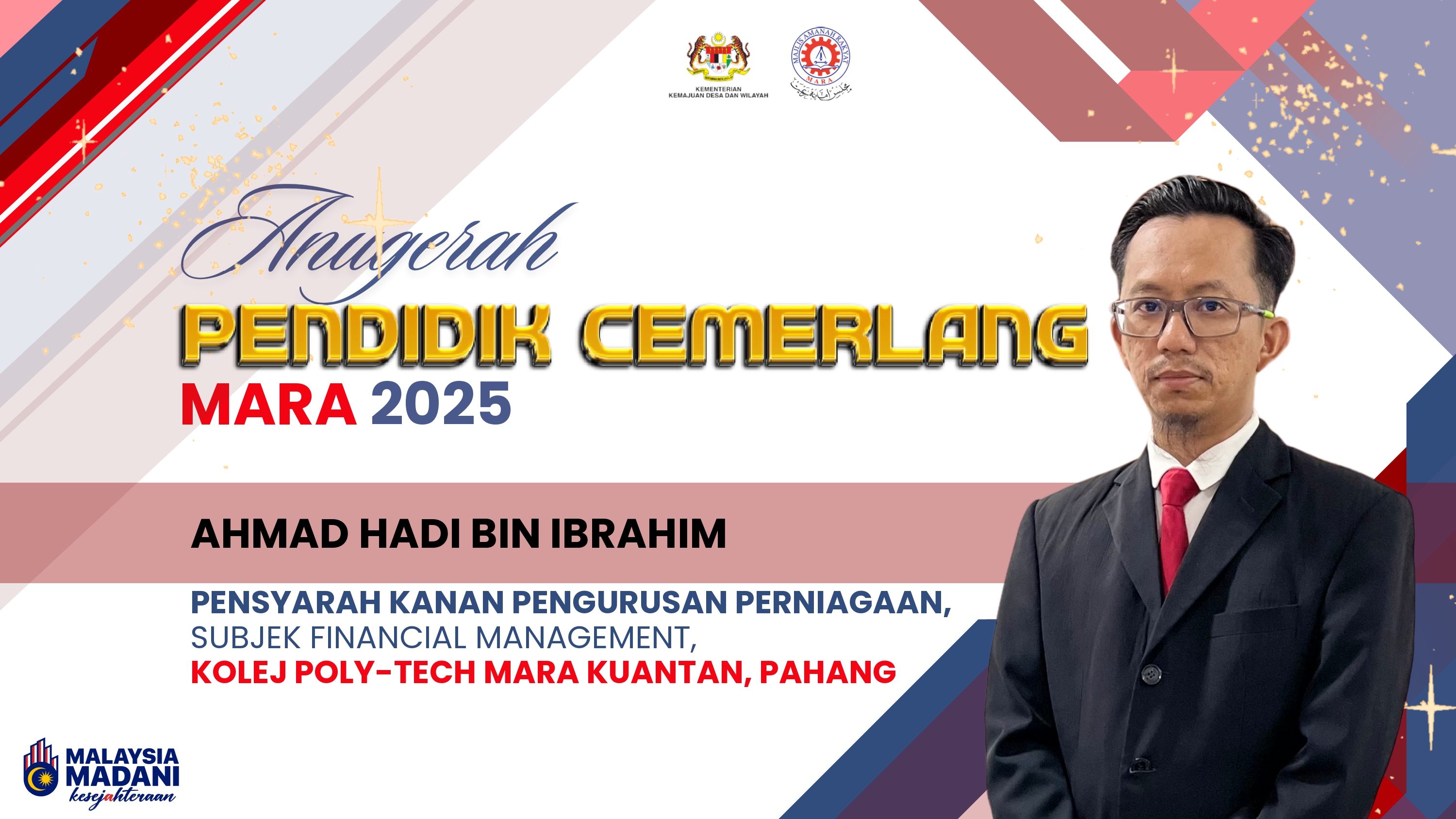 Tahniah En. Ahmad Hadi bin Ibrahim